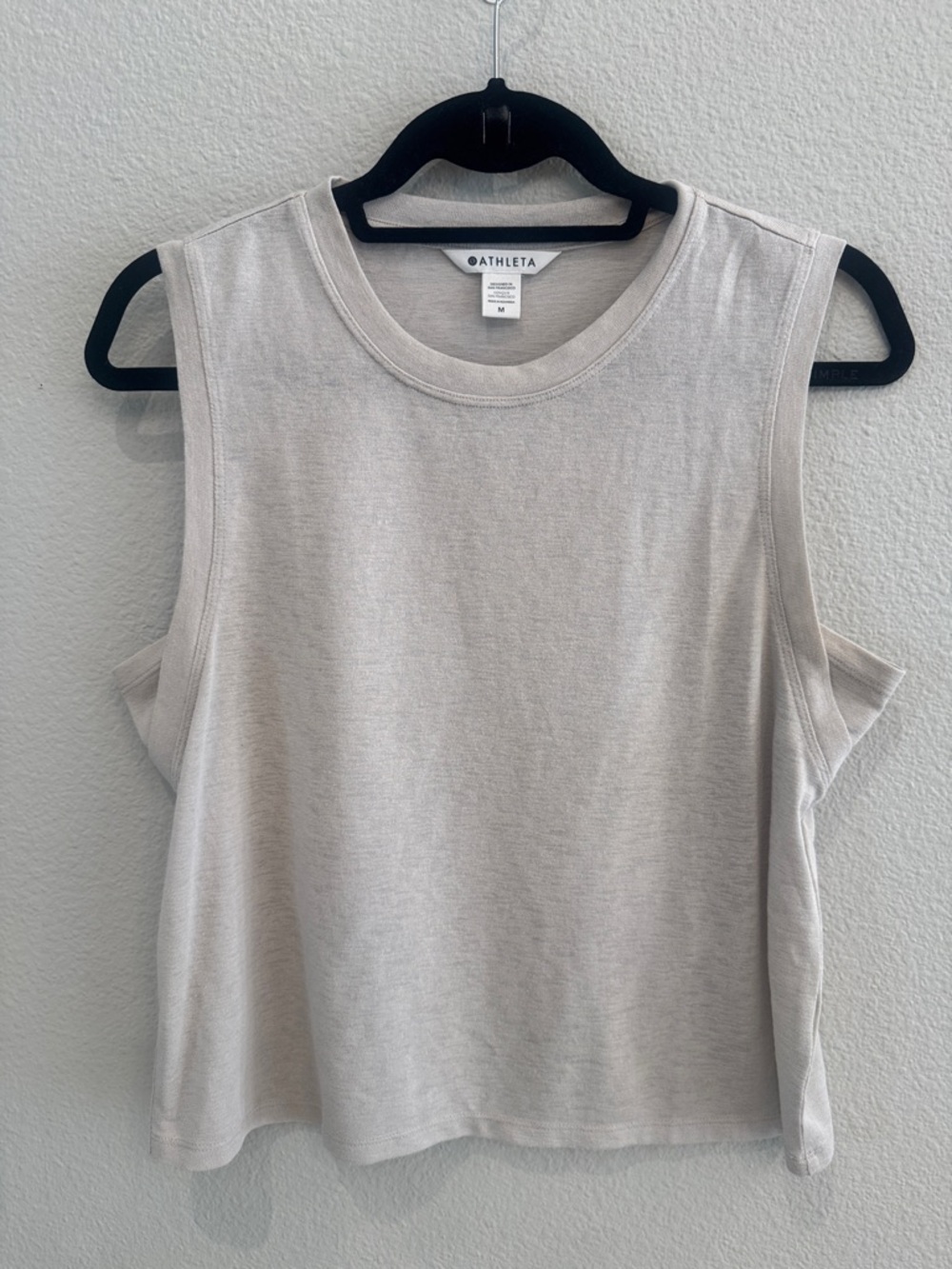 Athleta Cream Boxy Muscle Tank Top